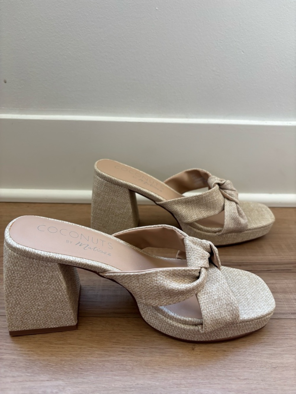 Coconuts by Matisse Natural Knot Platform Block Heels Size 9 - Picture 10 of 10